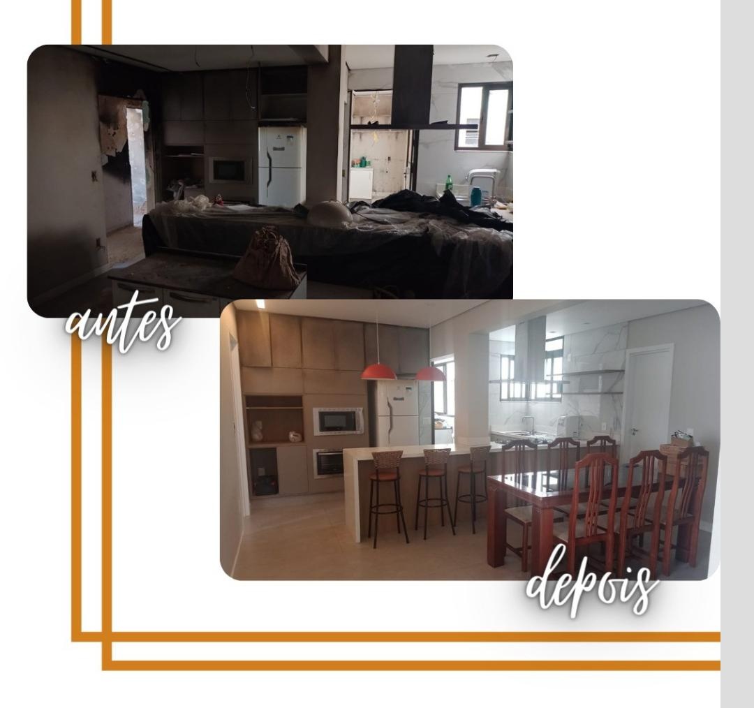 Reforma de apartamento na Savassi: antes e depois da sala e cozinha